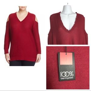 Love Scarlett Red Ruffled V-Neck Sweater 2x